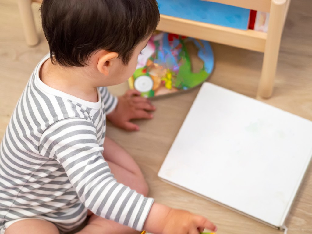 child having fun playing
